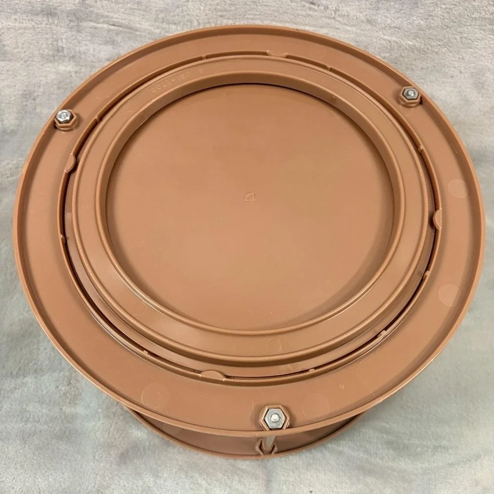 Vintage Rubbermaid 2 Tier Lazy Susan Turntable Brown Plastic‎ Cabinet Organizer
